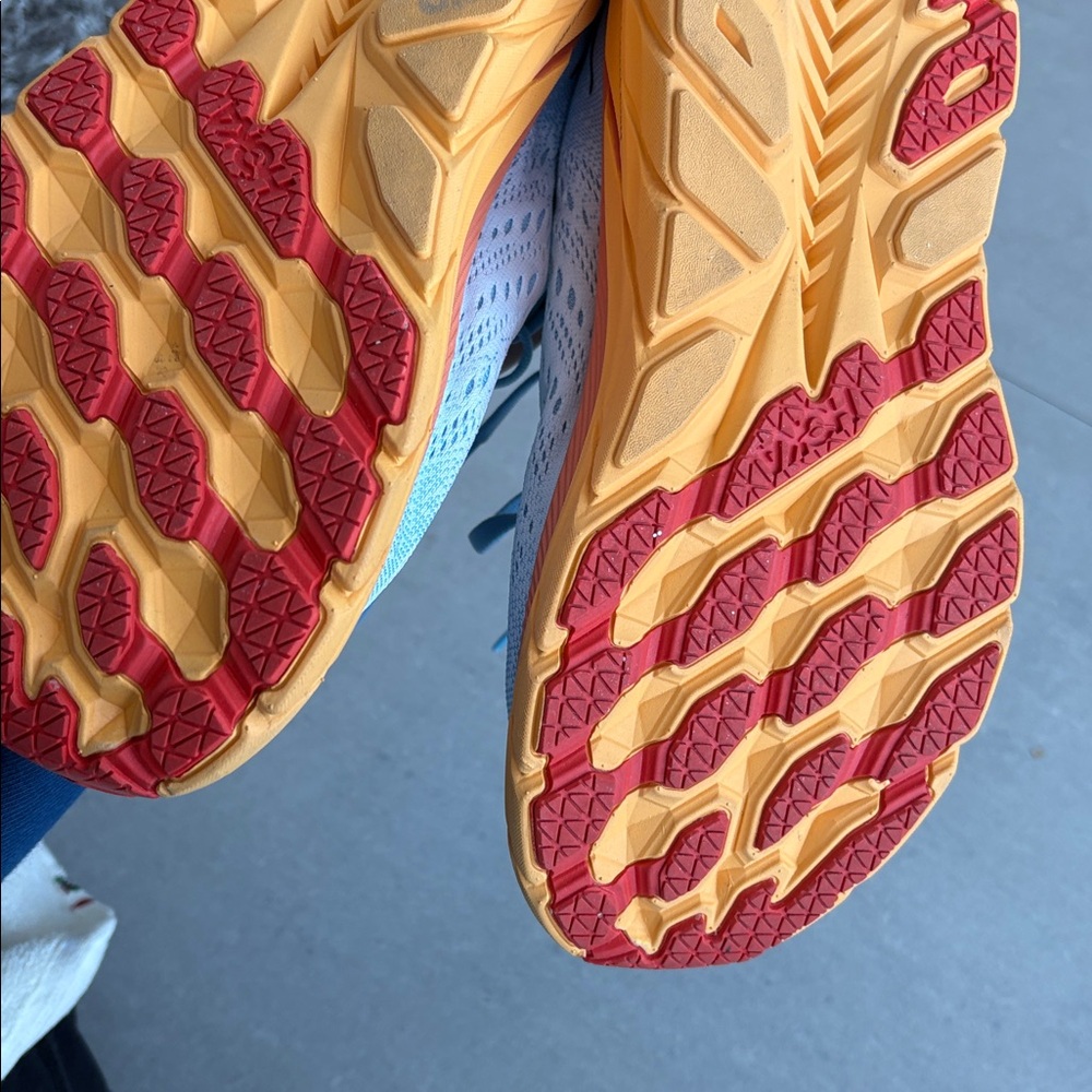 Hoka Women's Light Blue and Orange Athletic Shoes - Picture 5 of 5
